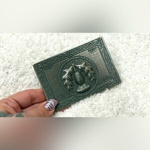 Thistle Kilt Belt Buckle Pewter Metal 2.75x4 Scottish Heritage Unisex